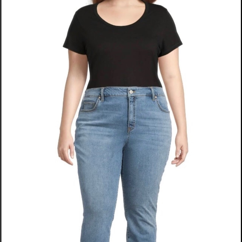 TERRA & SKY Womens Jeans Size 22W Petite High Rise Skinny Jeans Distressed New